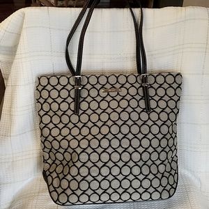 Nine West black/taupe/gray tote